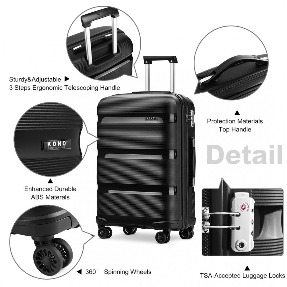 Kono 28" Hard Shell Suitcase – Bright & Durable PP Luggage (Classic Collection) - K2092L