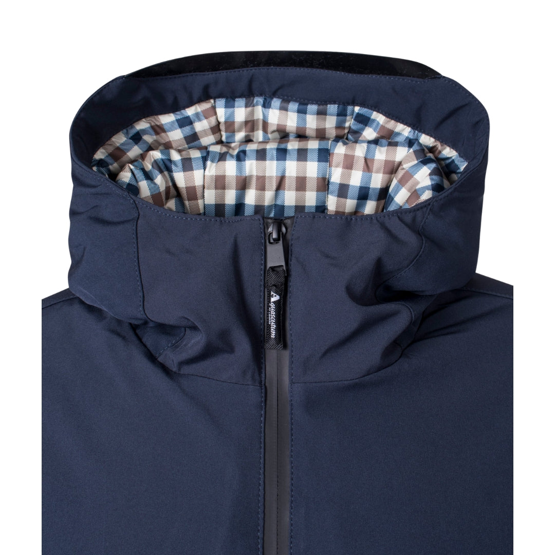 Aquascutum Active Hooded Jacket Navy Fw23 Jk008 11 Navy Blue Jacket Mens