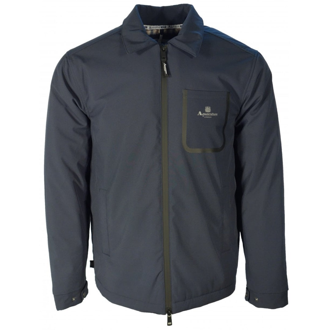 Aquascutum Active Coach Jacket Navy Fw23 Jk009 11 Navy Blue Jacket Mens