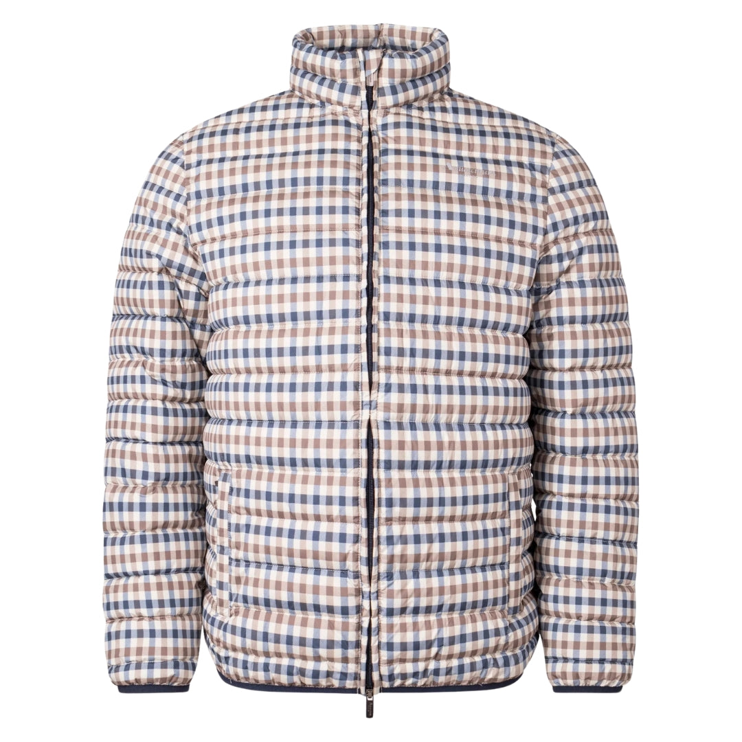 Aquascutum Active 100Gr Mock Neck Fw23 Jk012 28 Beige Check Jacket Mens