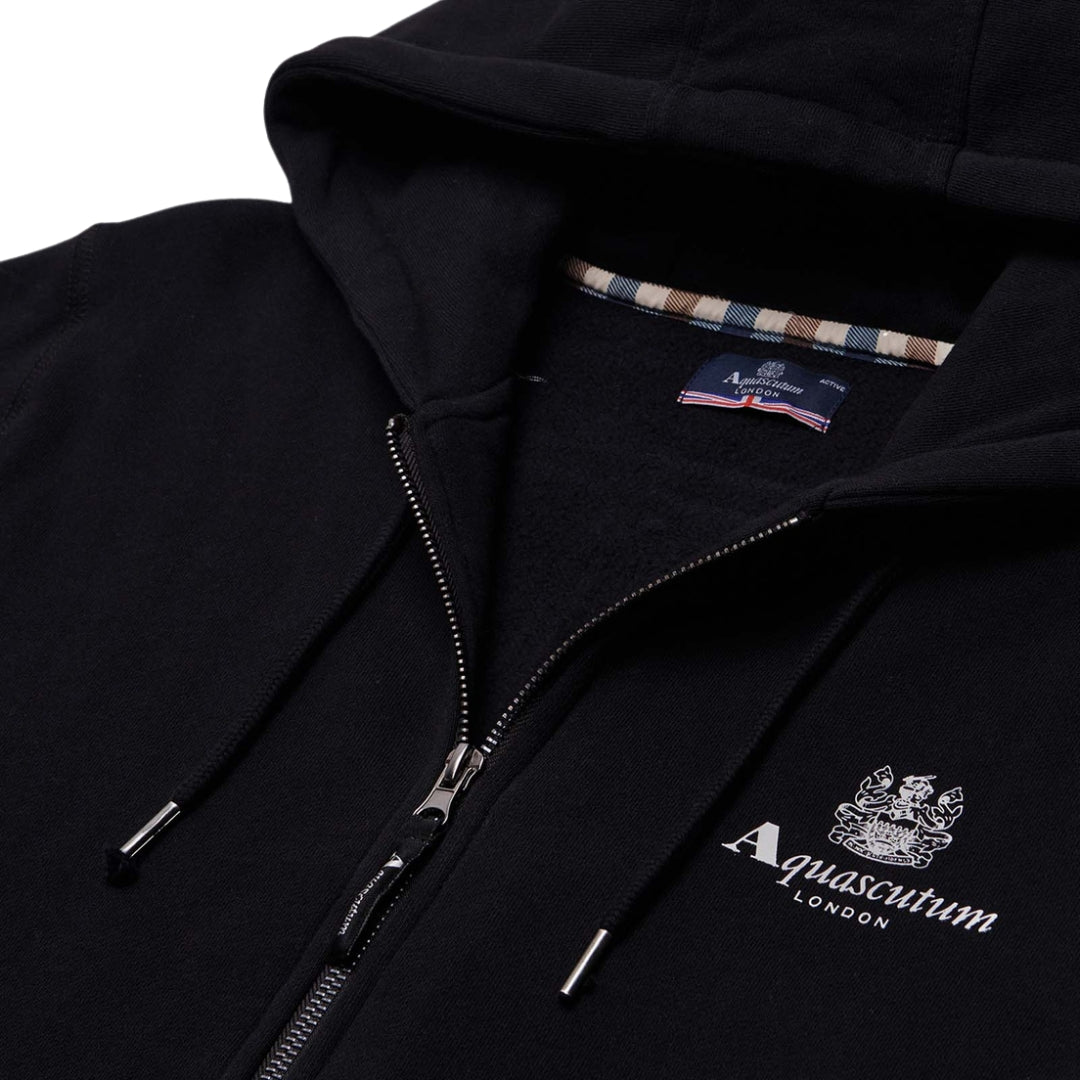 ACTIVE SMALL LOGO FULL ZIP HOODIE FLEECE black S