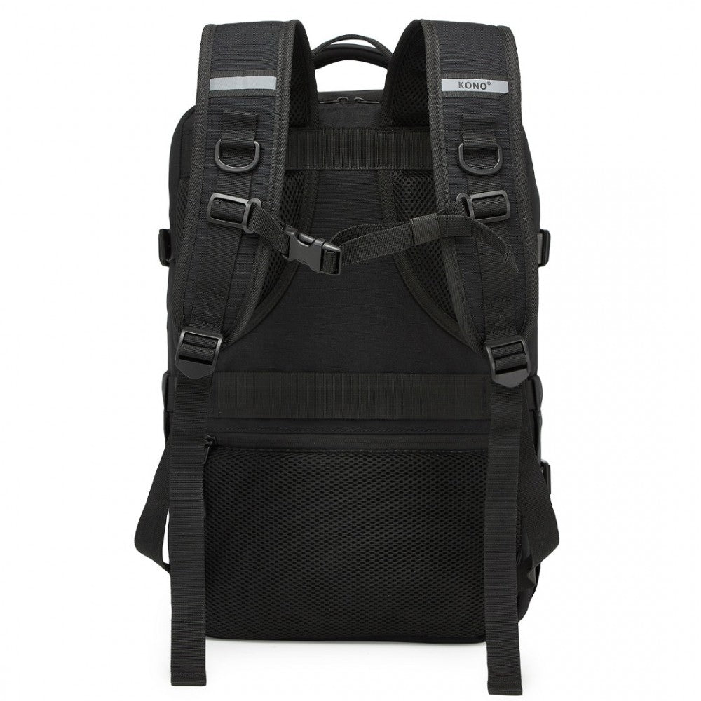Kono Practical Carry-On Laptop Backpack - Cabin Size with USB & Type-C Charging Ports - BPK2437