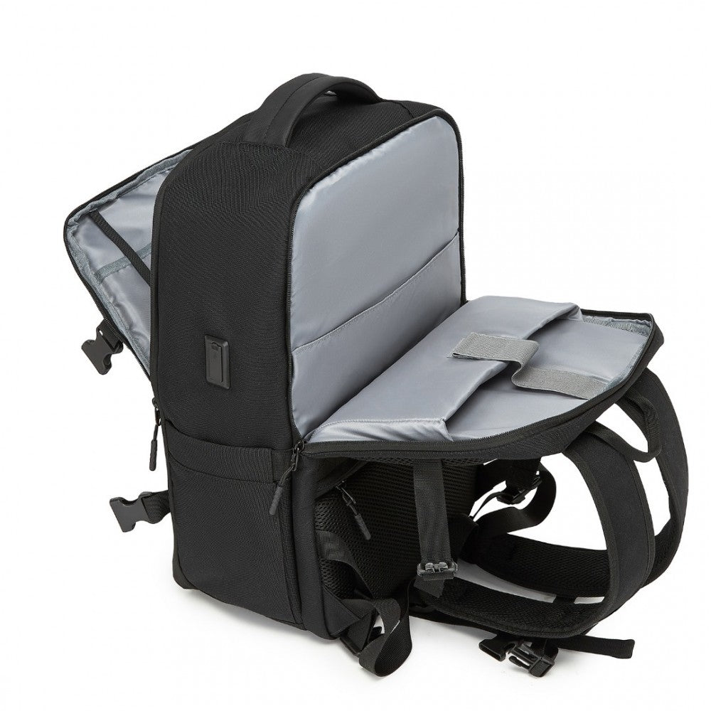 Kono Practical Carry-On Laptop Backpack - Cabin Size with USB & Type-C Charging Ports - BPK2437