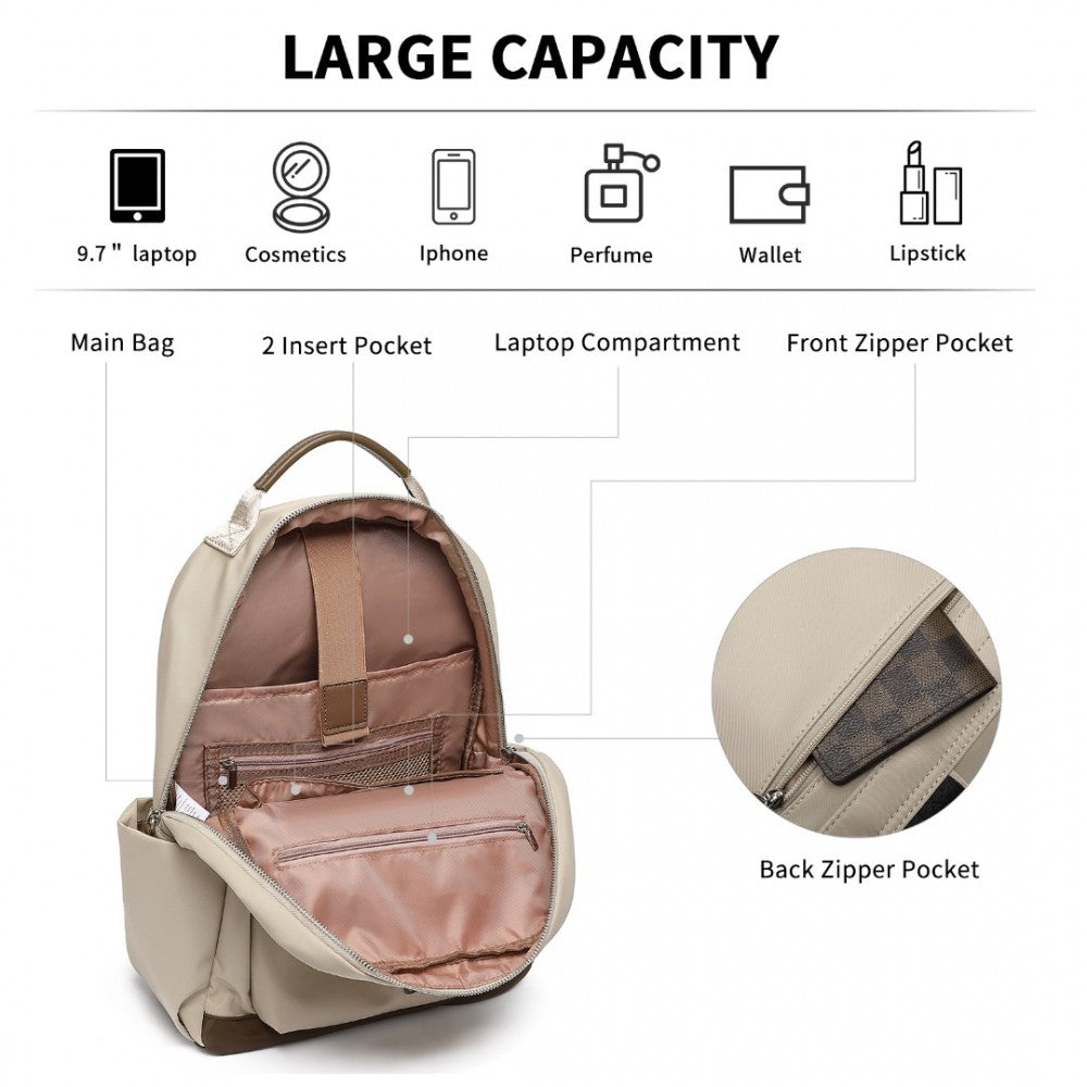 Miss Lulu Stylish Women’s Backpack with Laptop Sleeve, Multiple Pockets and Trolley Sleeve - BPM2431