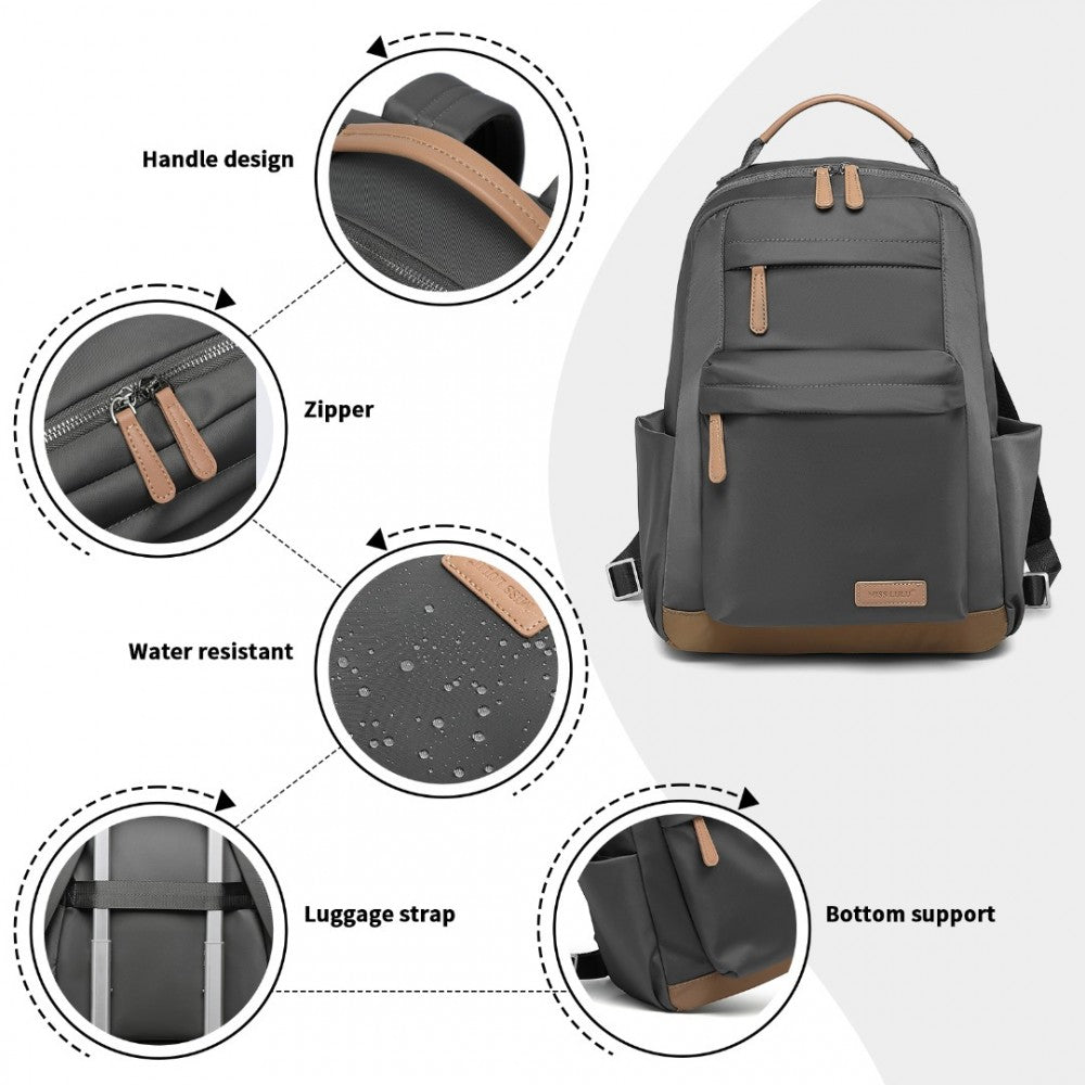 Miss Lulu Stylish Women’s Backpack with Laptop Sleeve, Multiple Pockets and Trolley Sleeve - BPM2431