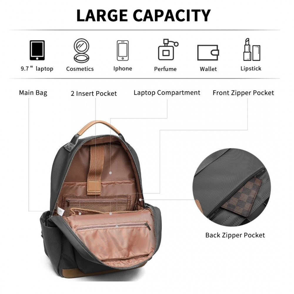 Miss Lulu Stylish Women’s Backpack with Laptop Sleeve, Multiple Pockets and Trolley Sleeve - BPM2431