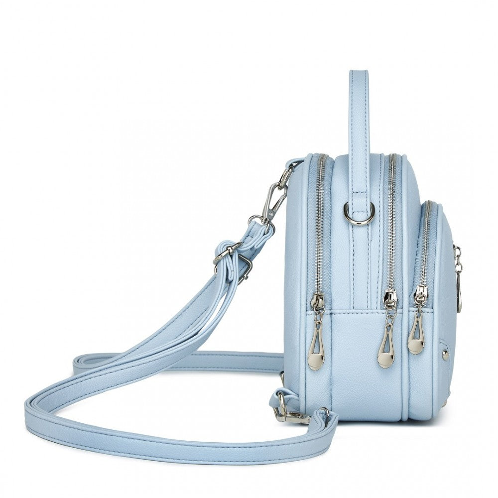 Miss Lulu Mini Convertible Backpack – PU Leather 3-in-1 Handbag, Crossbody & Shoulder Bag for Women - BPM2450