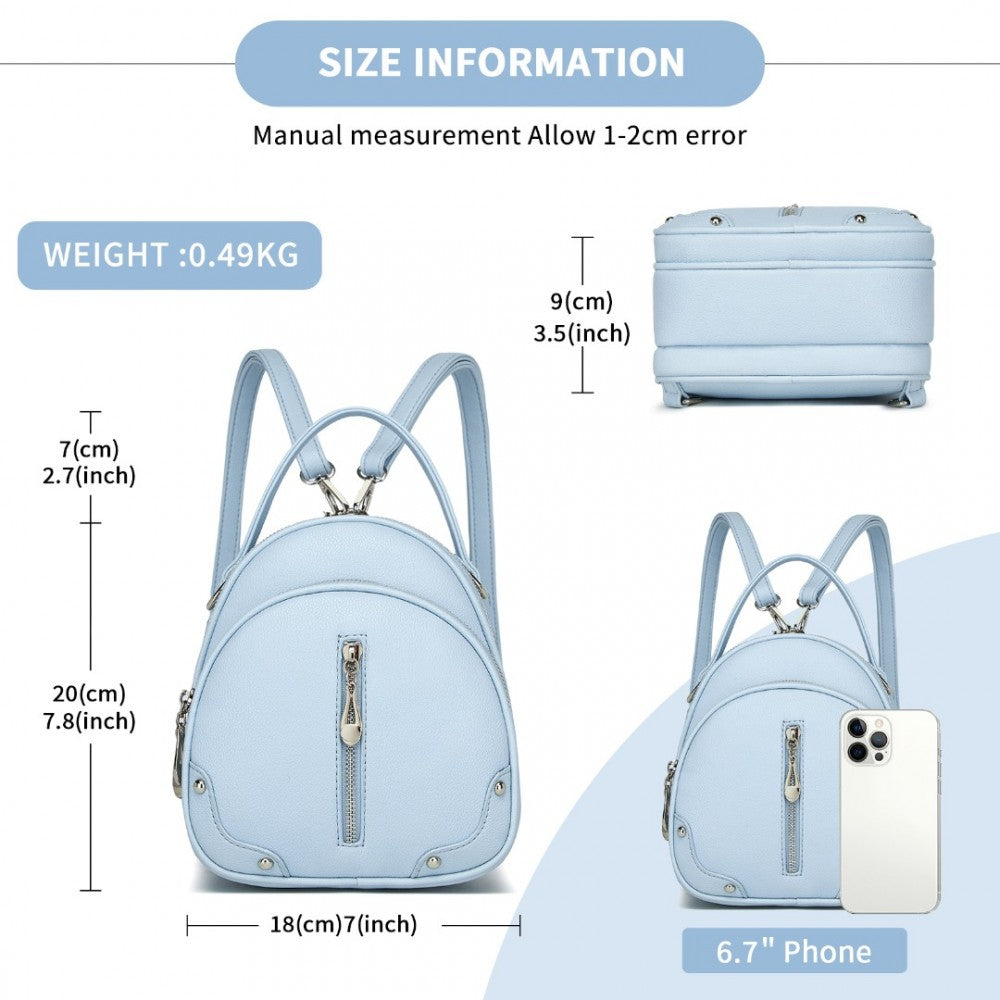 Miss Lulu Mini Convertible Backpack – PU Leather 3-in-1 Handbag, Crossbody & Shoulder Bag for Women - BPM2450