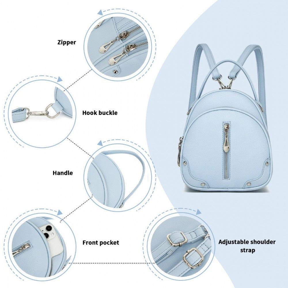 Miss Lulu Mini Convertible Backpack – PU Leather 3-in-1 Handbag, Crossbody & Shoulder Bag for Women - BPM2450