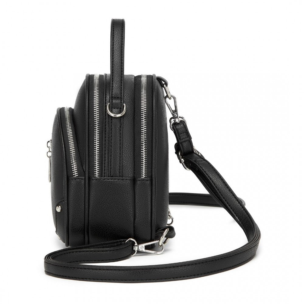 Miss Lulu Mini Convertible Backpack – PU Leather 3-in-1 Handbag, Crossbody & Shoulder Bag for Women - BPM2450