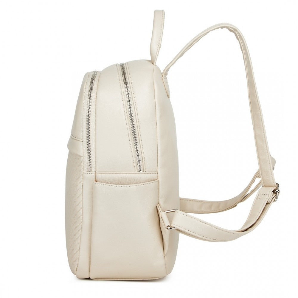 Miss Lulu Stylish PU Leather Backpack with Anti-Theft Back Zipper - BPM2452