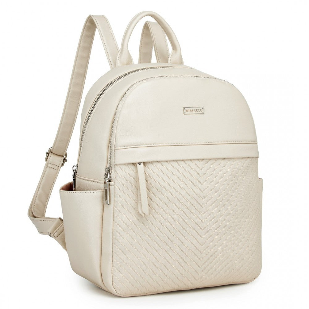 Miss Lulu Stylish PU Leather Backpack with Anti-Theft Back Zipper - BPM2452