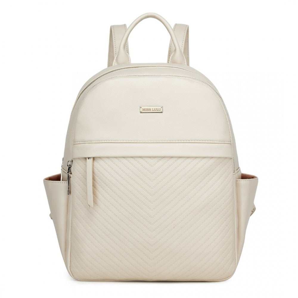 Miss Lulu Stylish PU Leather Backpack with Anti-Theft Back Zipper - BPM2452