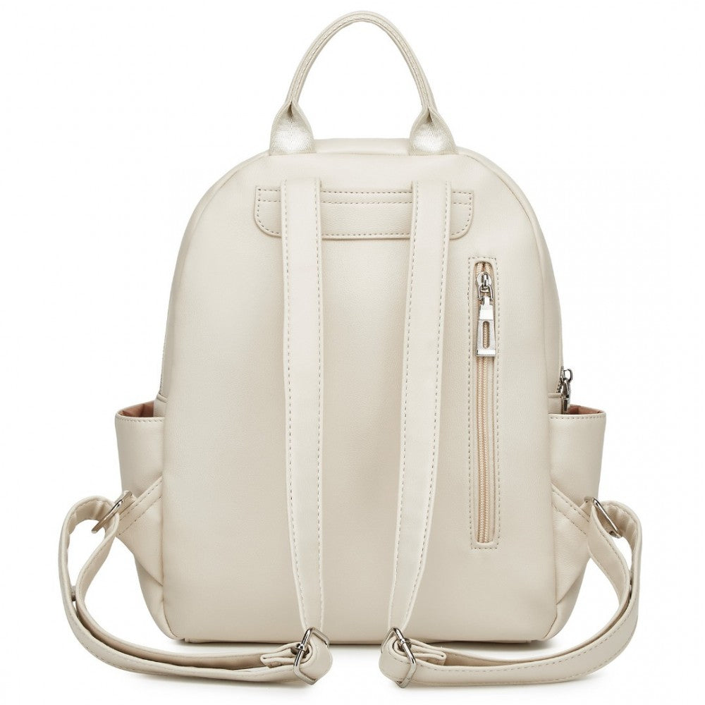 Miss Lulu Stylish PU Leather Backpack with Anti-Theft Back Zipper - BPM2452