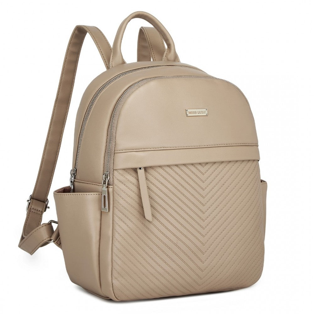 Miss Lulu Stylish PU Leather Backpack with Anti-Theft Back Zipper - BPM2452
