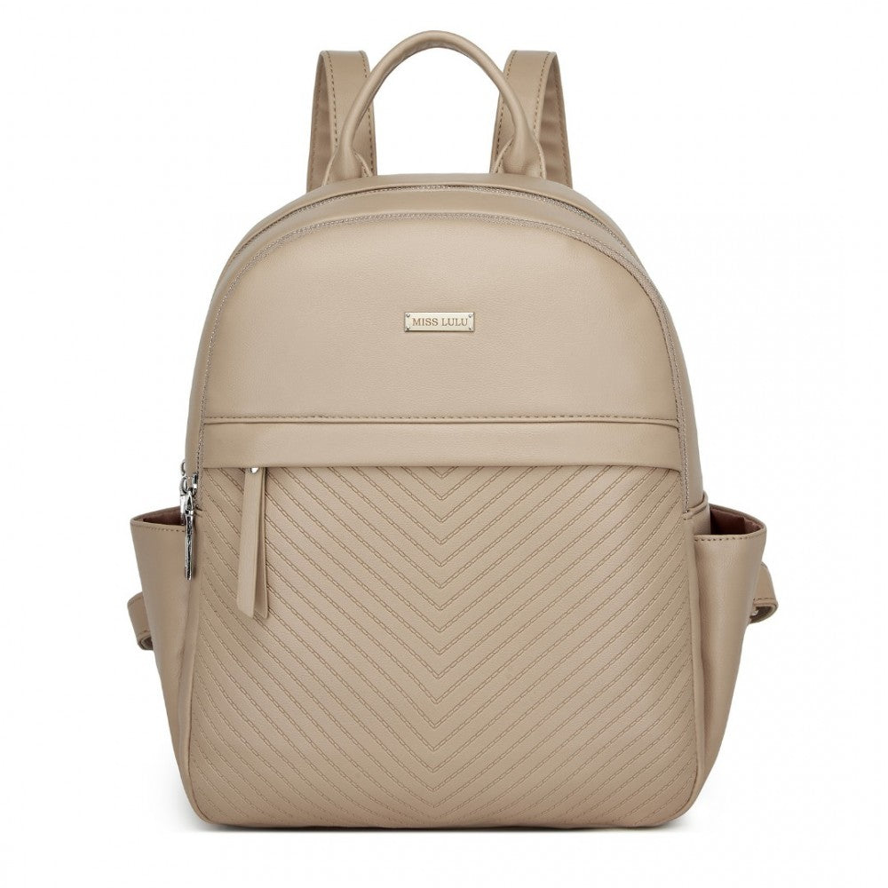 Miss Lulu Stylish PU Leather Backpack with Anti-Theft Back Zipper - BPM2452