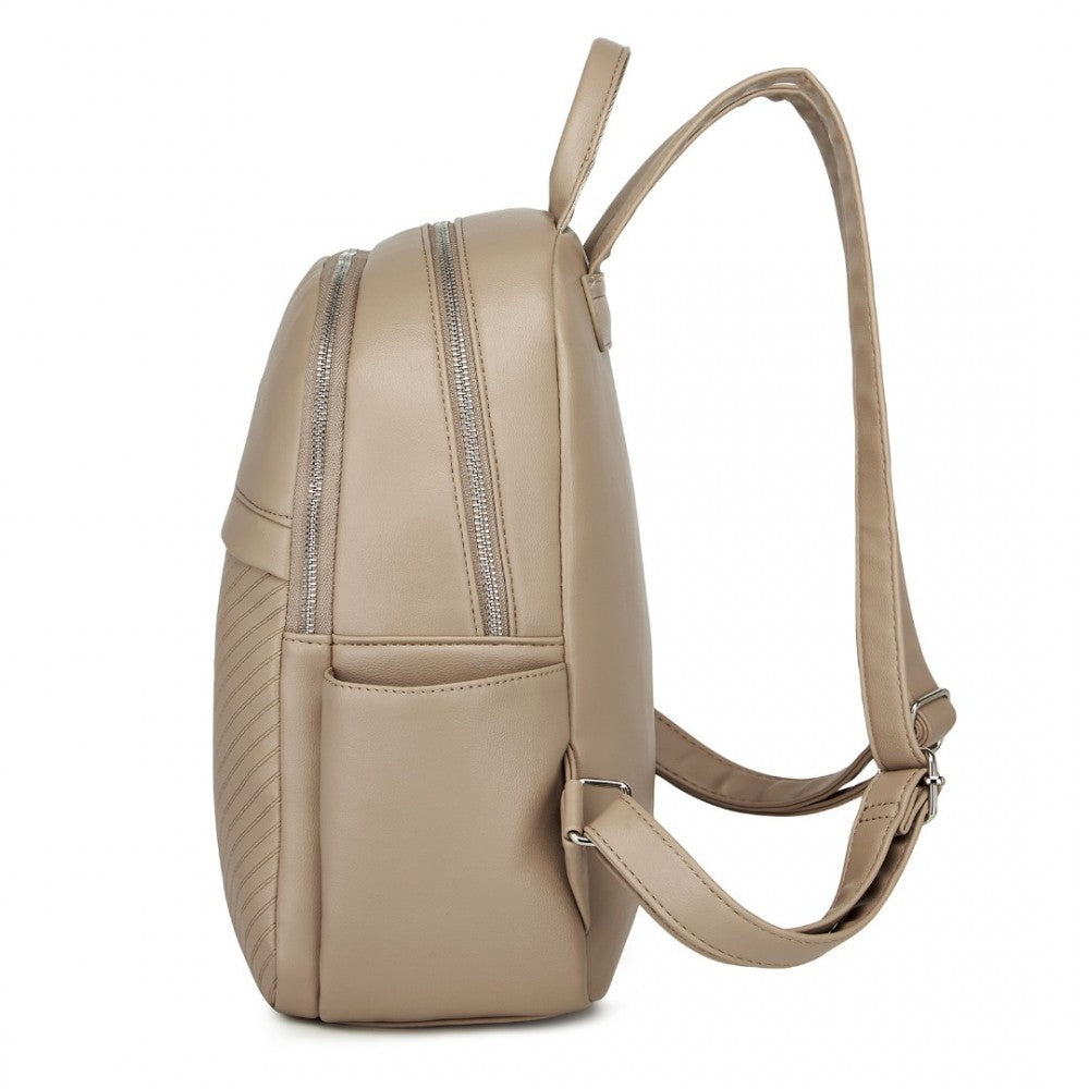 Miss Lulu Stylish PU Leather Backpack with Anti-Theft Back Zipper - BPM2452