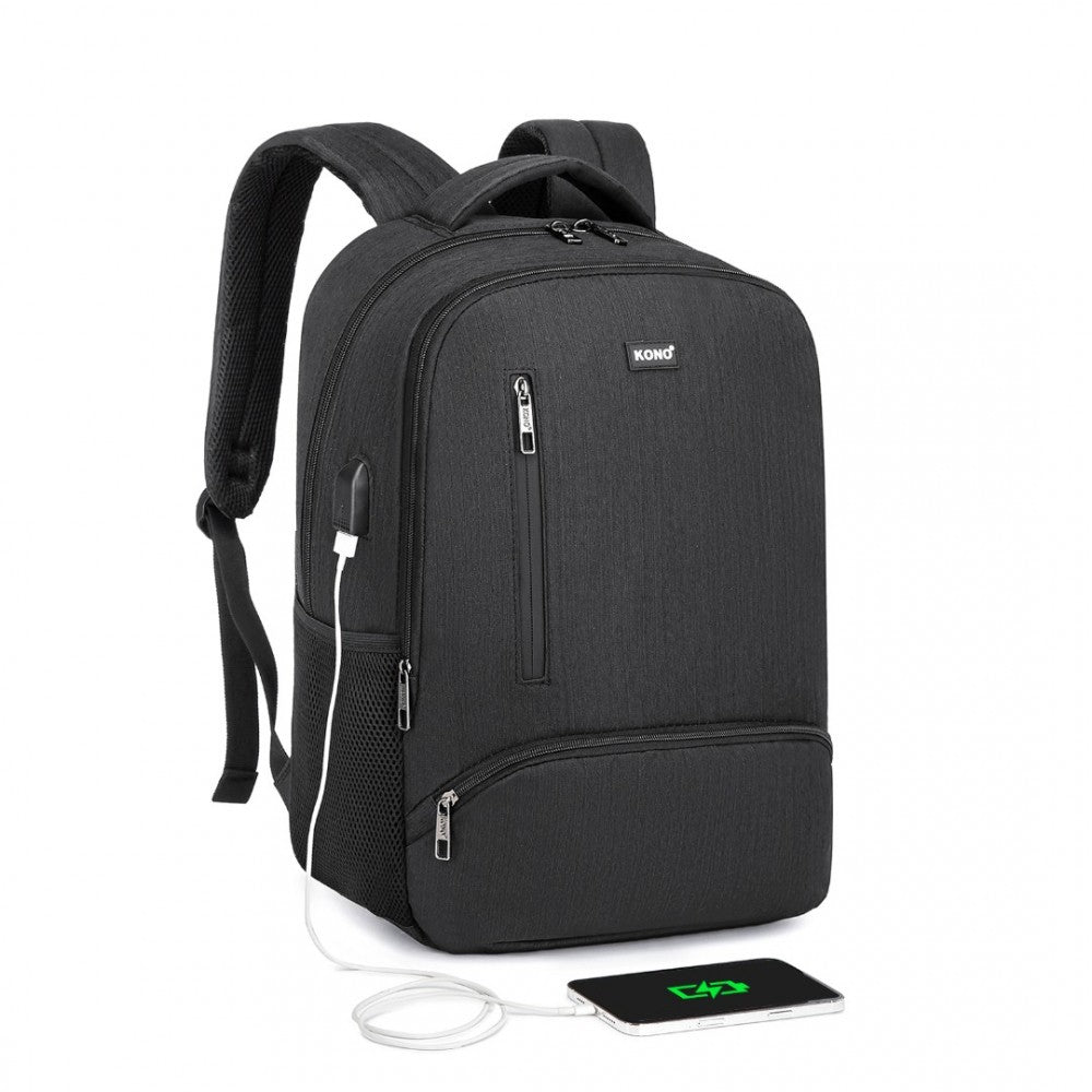 Kono Multi Compartment Backpack with USB Connectivity - E1978
