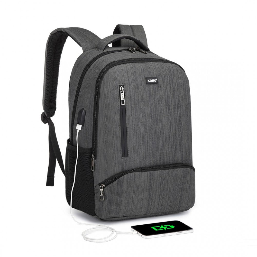 Kono Multi Compartment Backpack with USB Connectivity - E1978