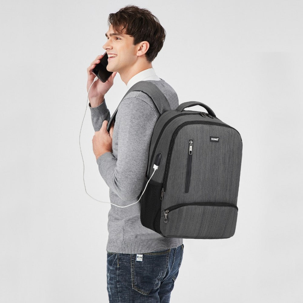 Kono Multi Compartment Backpack with USB Connectivity - E1978