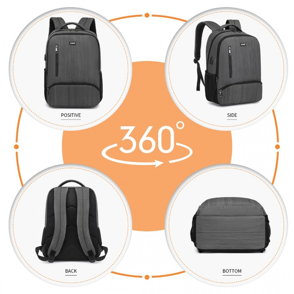 Kono Multi Compartment Backpack with USB Connectivity - E1978