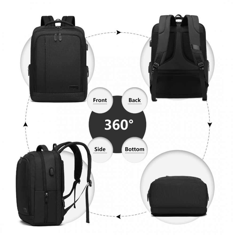 Kono Multi-Compartment Backpack With USB Port - EM2111