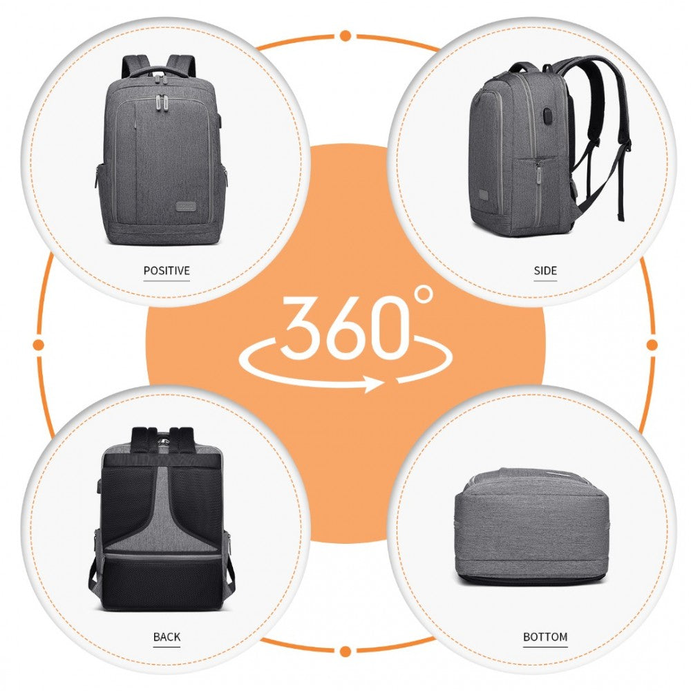 Kono Multi-Compartment Backpack With USB Port - EM2111