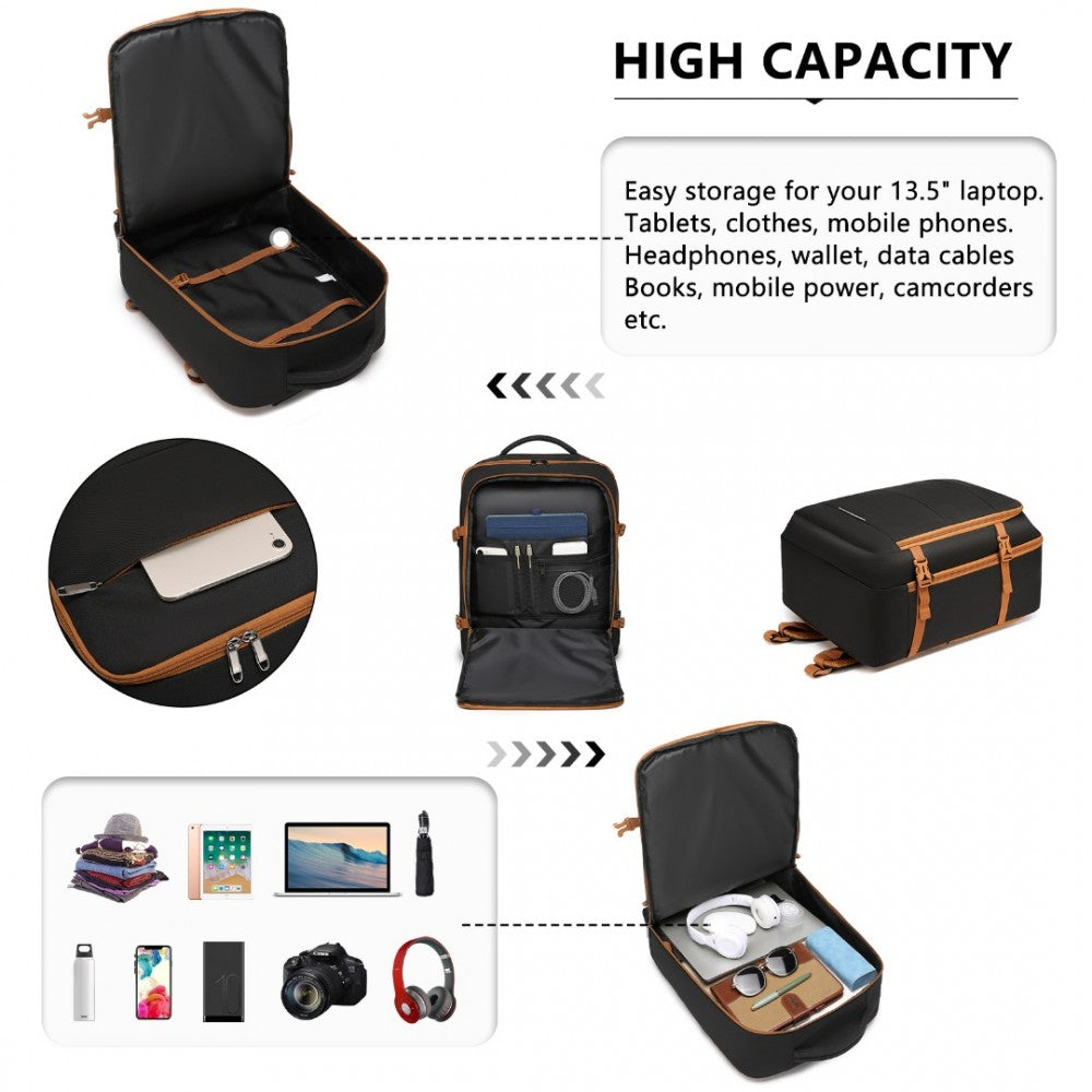 Kono Multi-Level Travel Backpack – High-Capacity Cabin Bag -EM2232