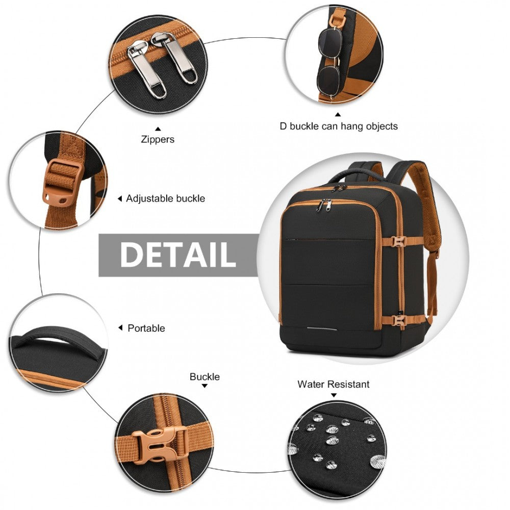 Kono Multi-Level Travel Backpack – High-Capacity Cabin Bag -EM2232