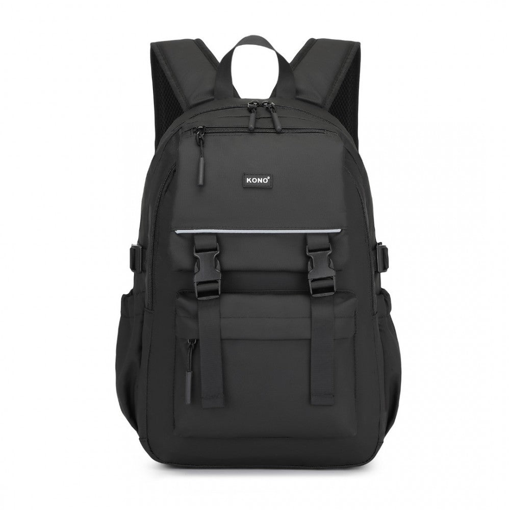 Kono Urban Water-Resistant Backpack – PVC Coated, Reflective Straps & Multi-Compartment Design - EQ2416