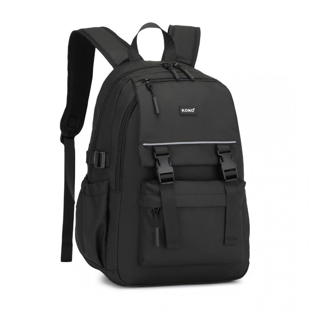 Kono Urban Water-Resistant Backpack – PVC Coated, Reflective Straps & Multi-Compartment Design - EQ2416