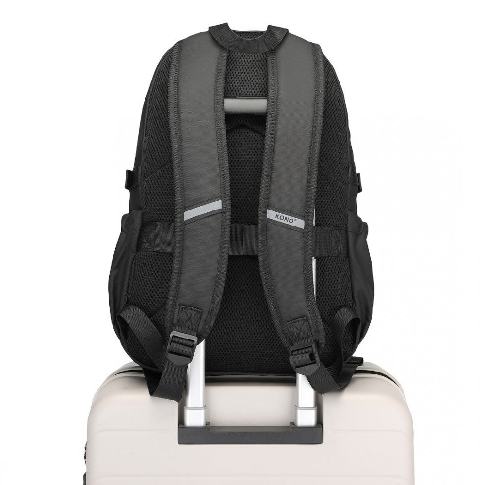 Kono Urban Water-Resistant Backpack – PVC Coated, Reflective Straps & Multi-Compartment Design - EQ2416