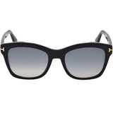 Tom Ford Lauren-02 Grey Mirrored Lens Shiny Black Sunglasses One Size