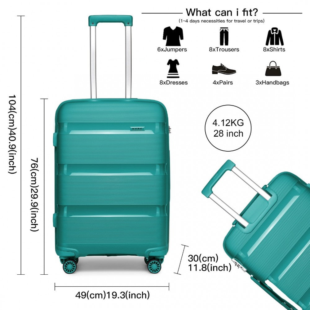 Kono 28" Hard Shell Suitcase – Bright & Durable PP Luggage (Classic Collection) - K2092L