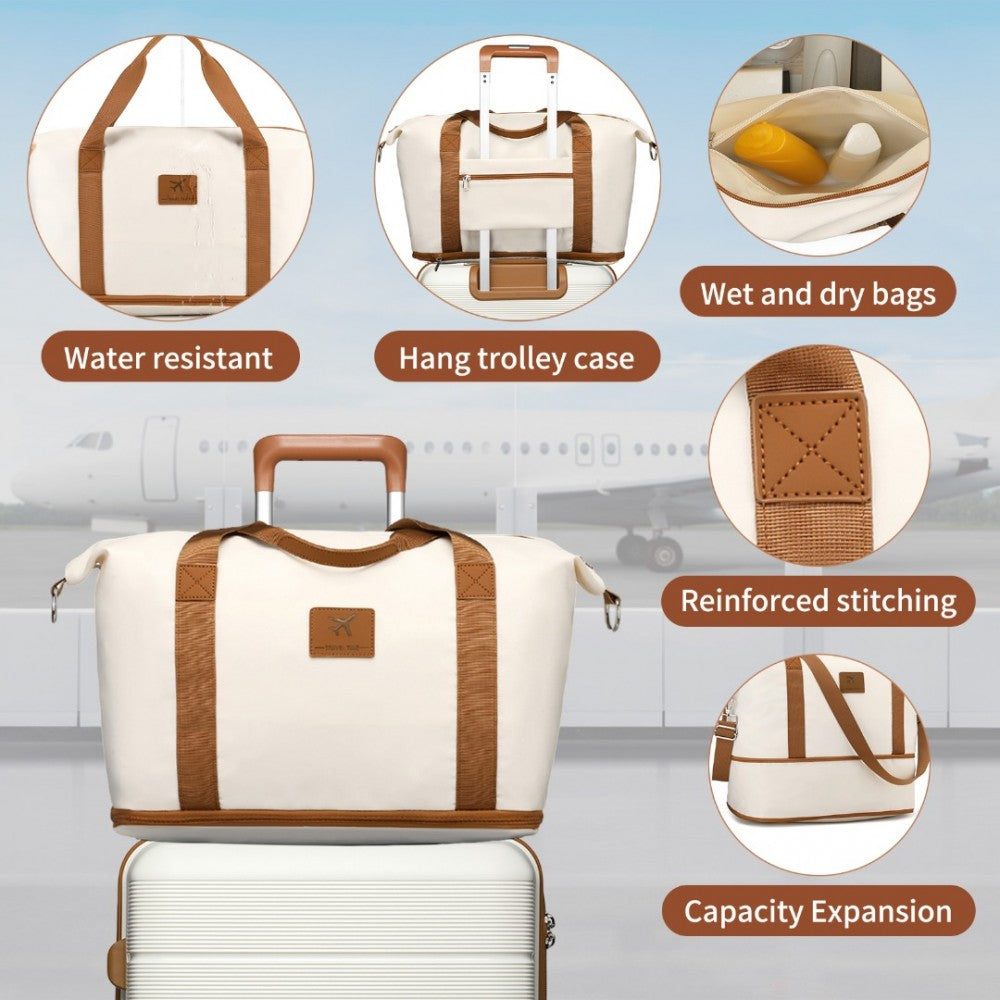 British Traveller 20" Polypropylene Cabin Suitcase Set – Includes Travel Tote & Cosmetic Pouch - K2392L+S2366