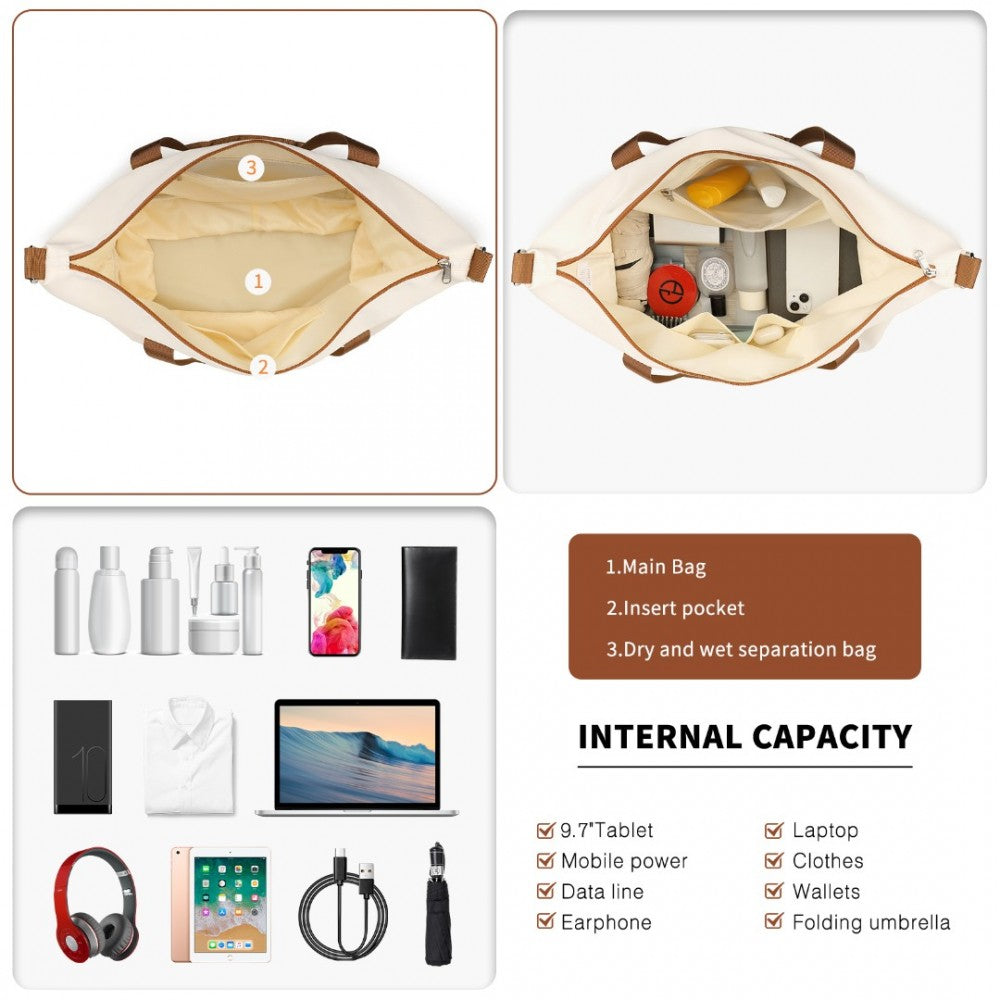 British Traveller 20" Polypropylene Cabin Suitcase Set – Includes Travel Tote & Cosmetic Pouch - K2392L+S2366
