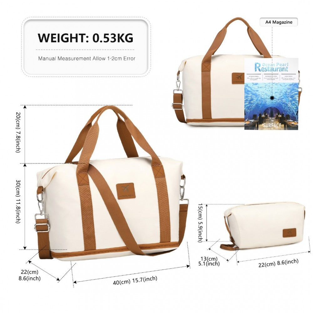 British Traveller 20" Polypropylene Cabin Suitcase Set – Includes Travel Tote & Cosmetic Pouch - K2392L+S2366