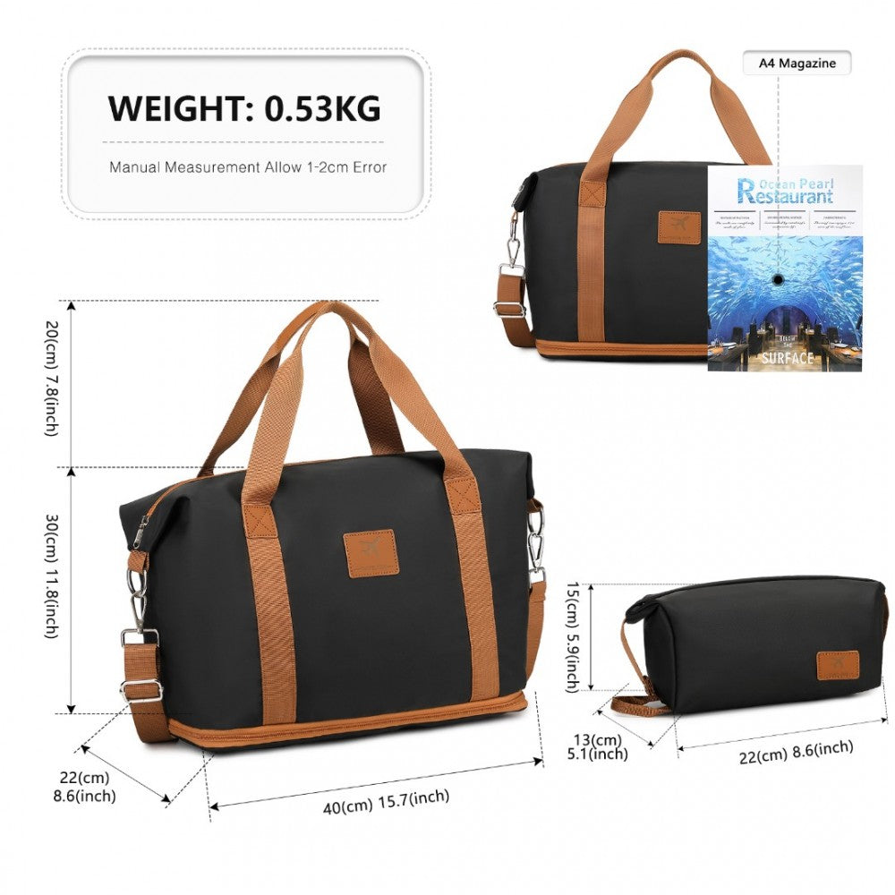 British Traveller 20" Polypropylene Cabin Suitcase Set – Includes Travel Tote & Cosmetic Pouch - K2392L+S2366