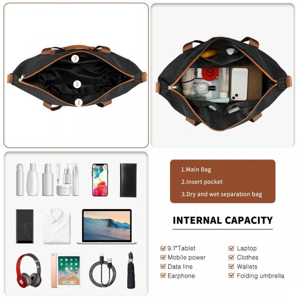 British Traveller 20" Polypropylene Cabin Suitcase Set – Includes Travel Tote & Cosmetic Pouch - K2392L+S2366