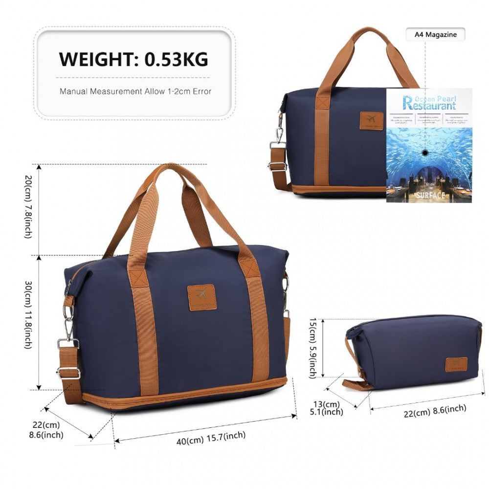 British Traveller 20" Polypropylene Cabin Suitcase Set – Includes Travel Tote & Cosmetic Pouch - K2392L+S2366