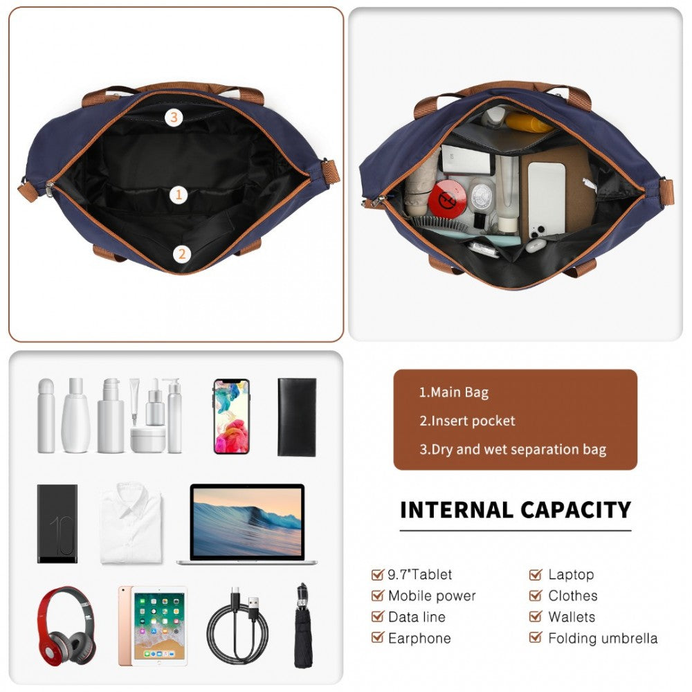 British Traveller 20" Polypropylene Cabin Suitcase Set – Includes Travel Tote & Cosmetic Pouch - K2392L+S2366