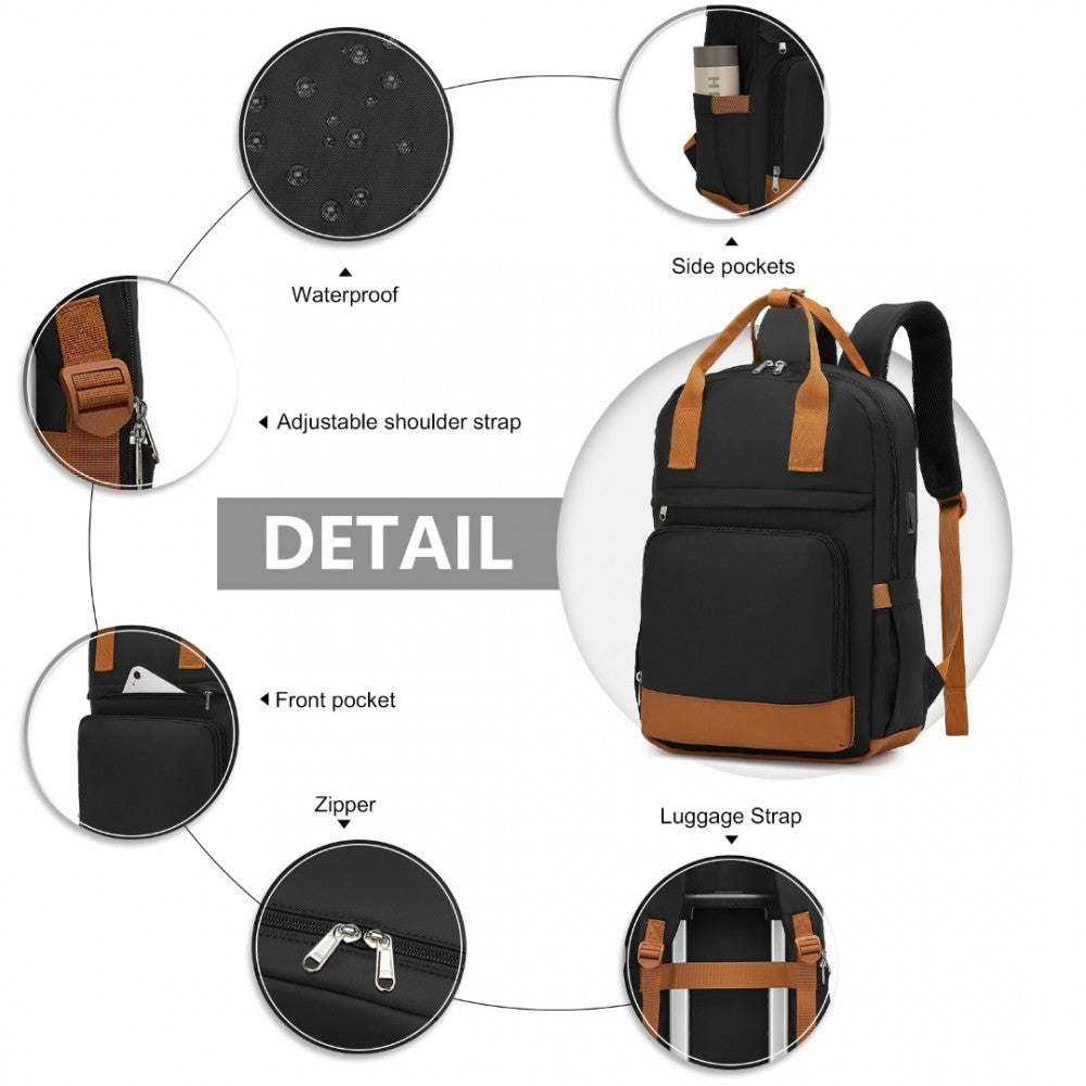 Kono 20" Hard Shell Cabin Suitcase Set – Includes Multi-Compartment Backpack & Pouch - KSK2484+EQ2401