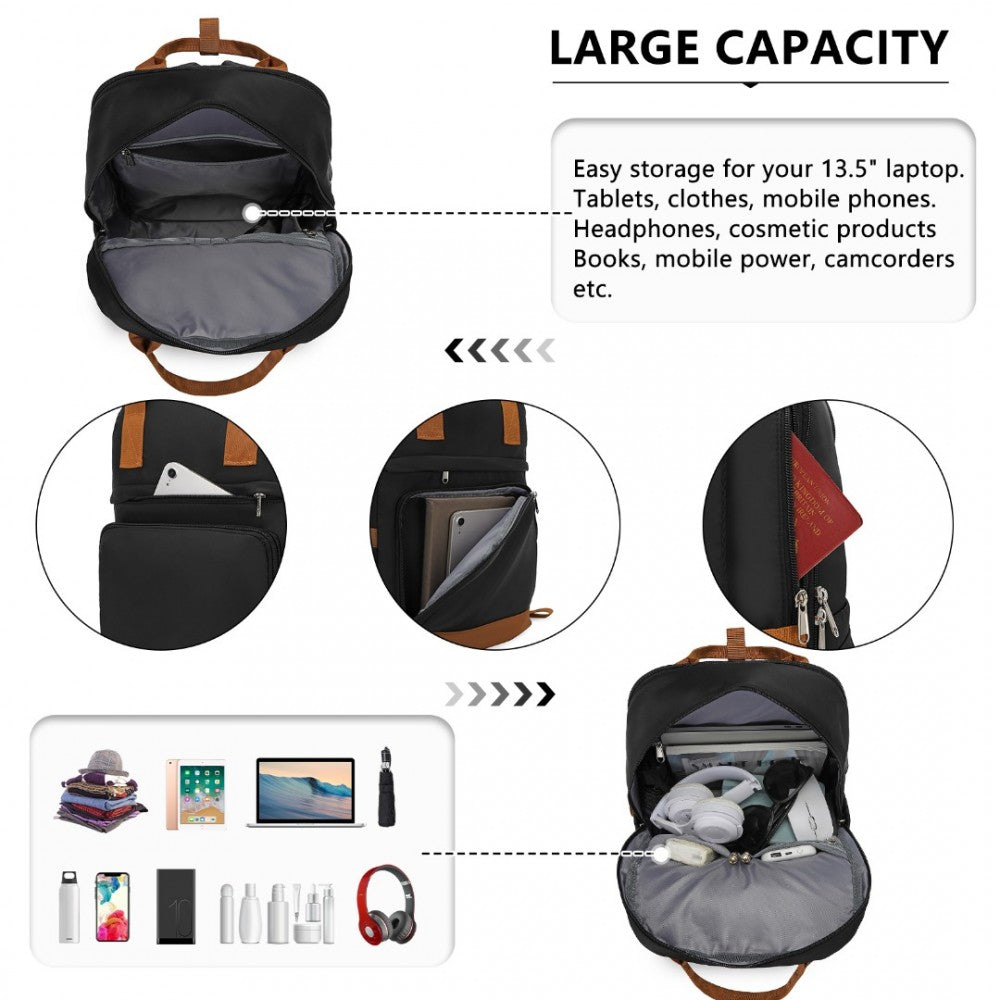 Kono 20" Hard Shell Cabin Suitcase Set – Includes Multi-Compartment Backpack & Pouch - KSK2484+EQ2401