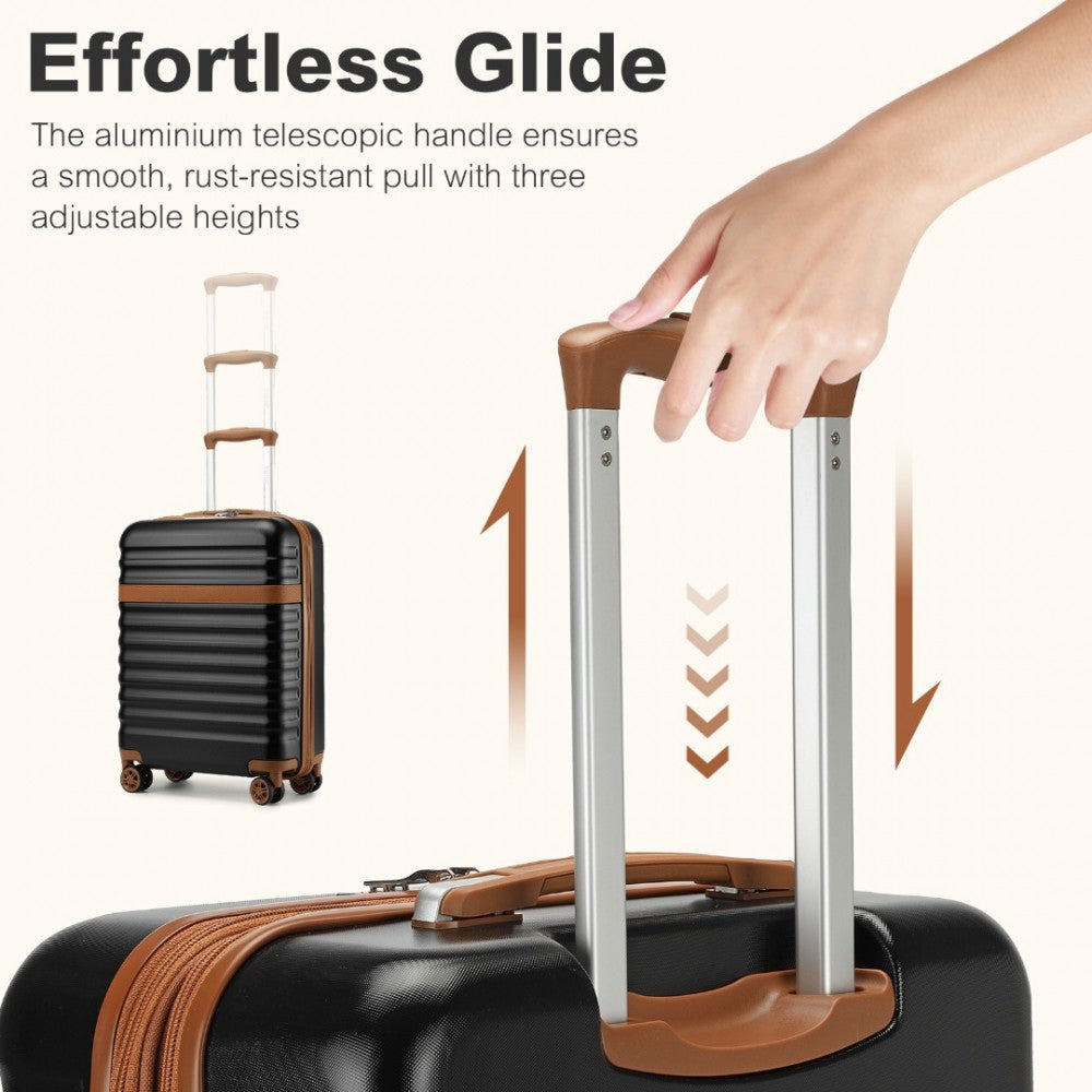 Kono 20" Hard Shell Cabin Suitcase Set – Includes Multi-Compartment Backpack & Pouch - KSK2484+EQ2401
