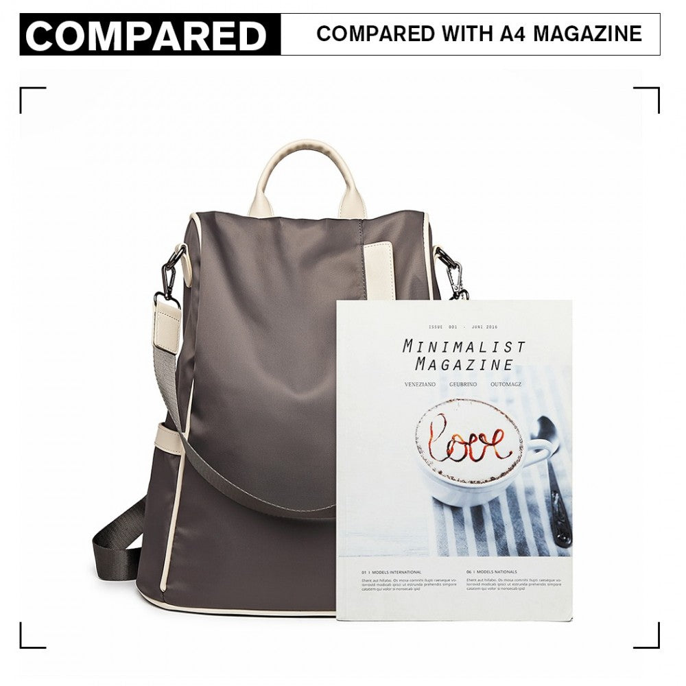 Miss Lulu Anti-Theft Backpack – 2-Way Design with Pom Pom Charm - LG6917