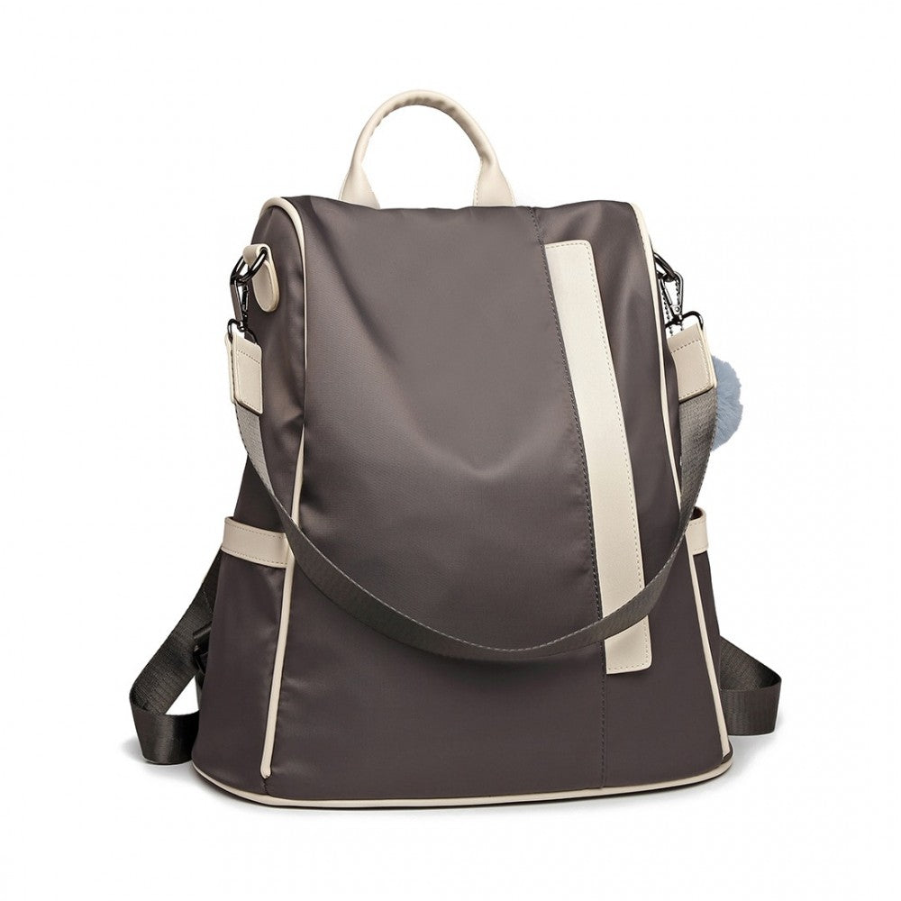 Miss Lulu Anti-Theft Backpack – 2-Way Design with Pom Pom Charm - LG6917