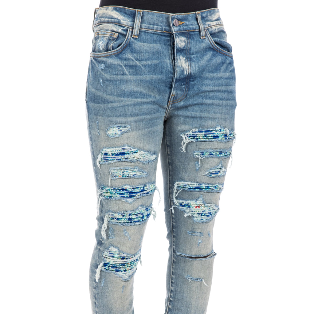 Amiri Silk Pj Thrasher Jean Clay Indigo Blue Jeans