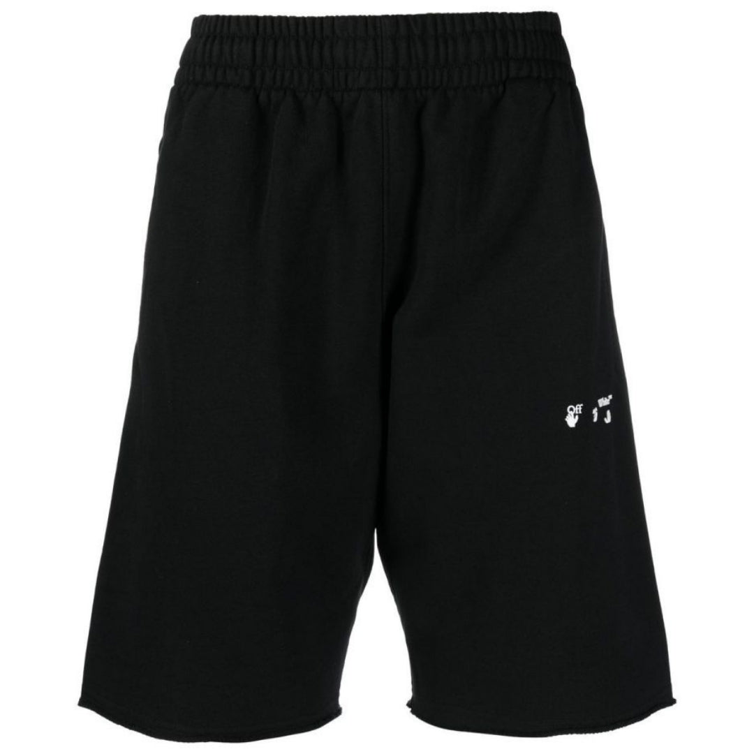 Off White Ow Logo Black Sweat Shorts Omci006C99Fle0081001