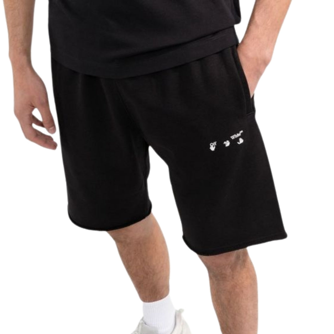 Off White Ow Logo Black Sweat Shorts Omci006C99Fle0081001