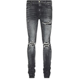 Amiri Mx1 Leather Storm Grey Jeans Pf23Mds045 516